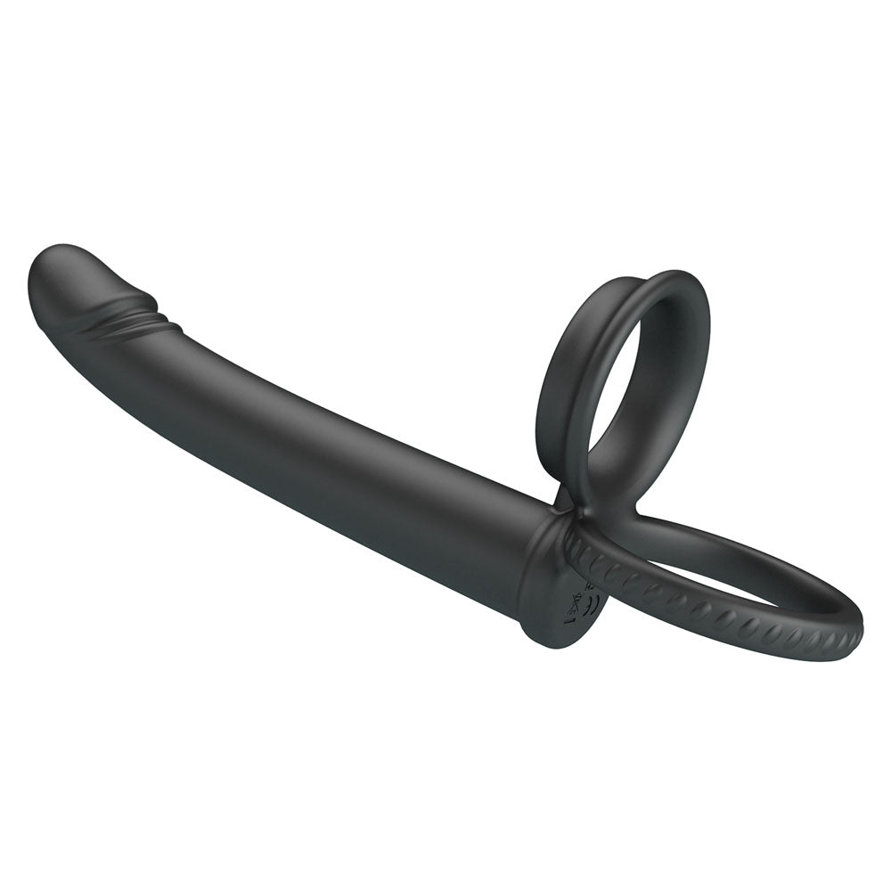Party Up MARTIN Double Penetrator - Black Cock & Ball Rings with Double Penetrator