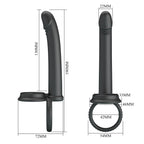 Party Up MARTIN Double Penetrator - Black Cock & Ball Rings with Double Penetrator