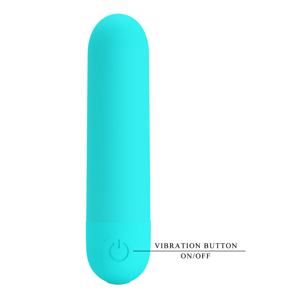 Party Up HARRY Mini Bullet - Teal - Teal 8 cm USB Rechargeable Bullet - Hush Store Sydney 