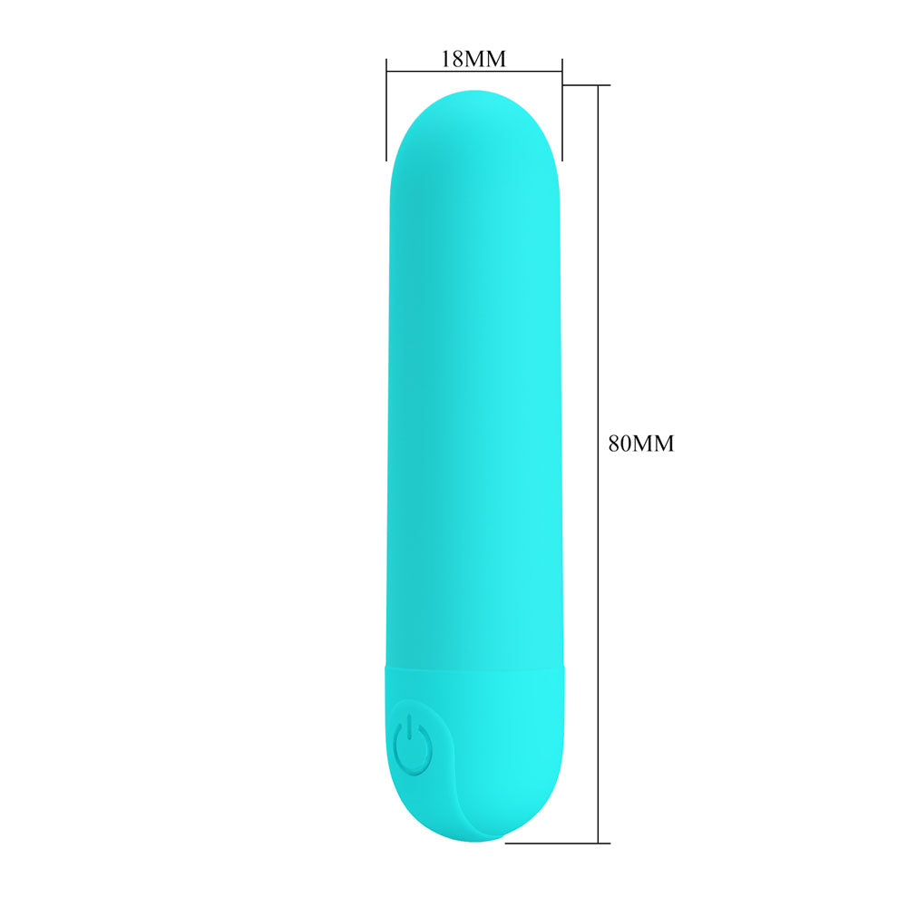 Party Up HARRY Mini Bullet - Teal - Teal 8 cm USB Rechargeable Bullet - Hush Store Sydney 
