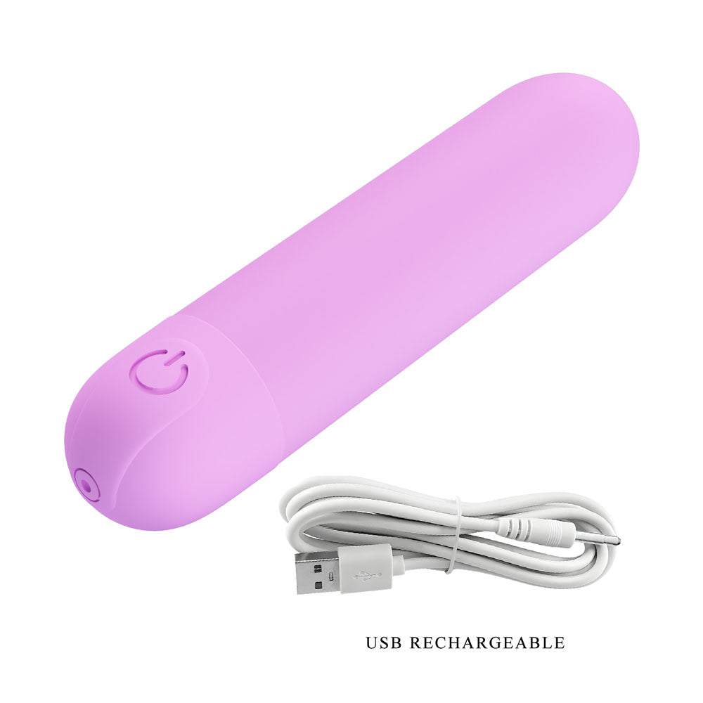 Party Up GREG Mini Bullet - Purple - Purple 8 cm USB Rechargeable Bullet - Hush Store Sydney 