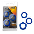 Stay Hard Beaded Cockrings - Blue Cock Rings - Set of  3 Sizes - Hush Store Sydney 