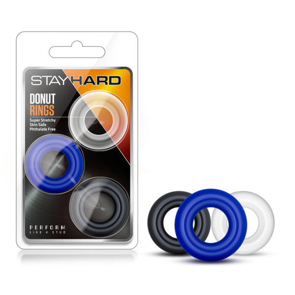 Stay Hard - Donut Rings - Coloured Cock Rings - Set of 3 - Hush Store Sydney 
