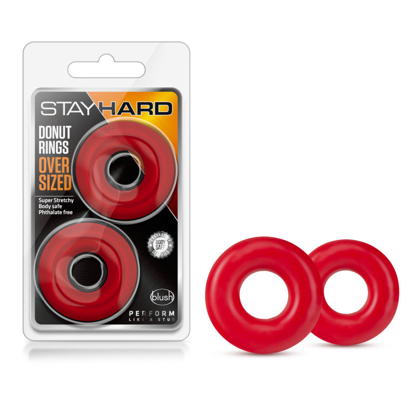 Stay Hard - Donut Rings Oversized - Red Large Cock Rings - Set of 2 - Hush Store Sydney 