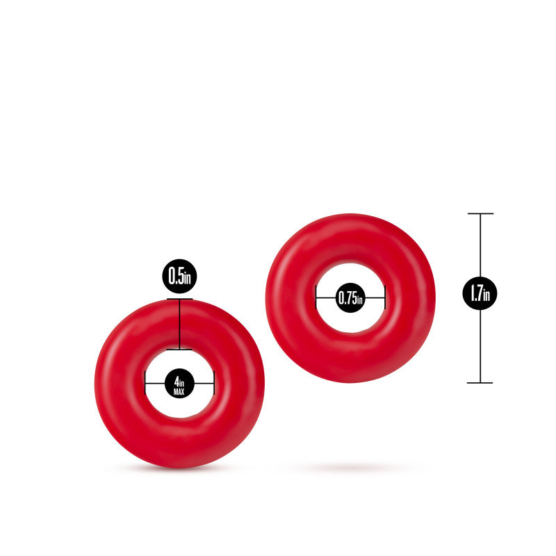 Stay Hard - Donut Rings Oversized - Red Large Cock Rings - Set of 2 - Hush Store Sydney 