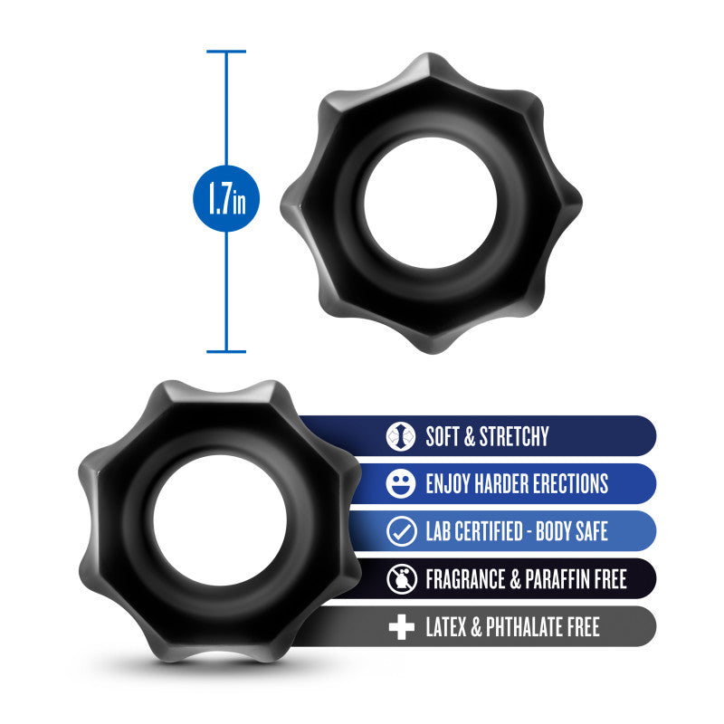 Stay Hard Nutz - Black Cock Rings - Set of 2 - Hush Store Sydney 