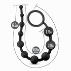 Anal Adventures Platinum 10 Anal Beads - Black - Black 31.7 cm Anal Beads