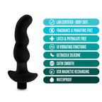 Anal Adventures Platinum Vibrating Prostate Massager 03 - Black USB Rechargeable 15.2 cm Prostate Massager - Hush Store Sydney 