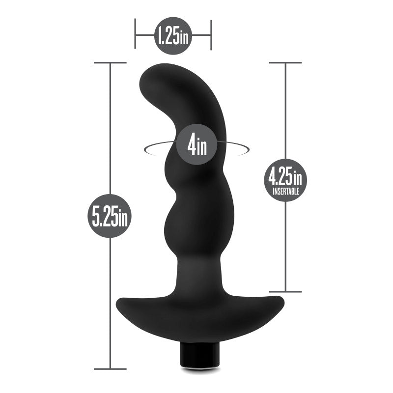 Anal Adventures Platinum Vibrating Prostate Massager 03 - Black USB Rechargeable 15.2 cm Prostate Massager - Hush Store Sydney 