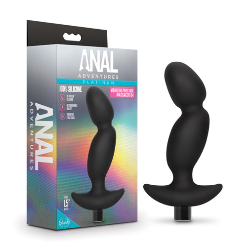 Anal Adventures Platinum Vibrating Prostate Massager 04 - Black 16.5 cm USB Rechargeable Prostate Massager - Hush Store Sydney 