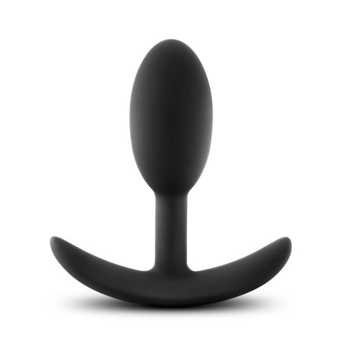 Anal Adventures Platinum Vibra Slim Plug - Black 8.9 cm Small Butt Plug with Internal Ball - Hush Store Sydney 