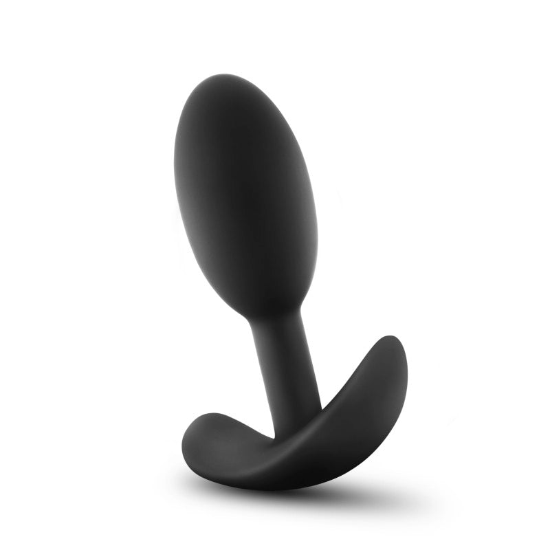Anal Adventures Platinum Vibra Slim Plug - Black 8.9 cm Small Butt Plug with Internal Ball - Hush Store Sydney 