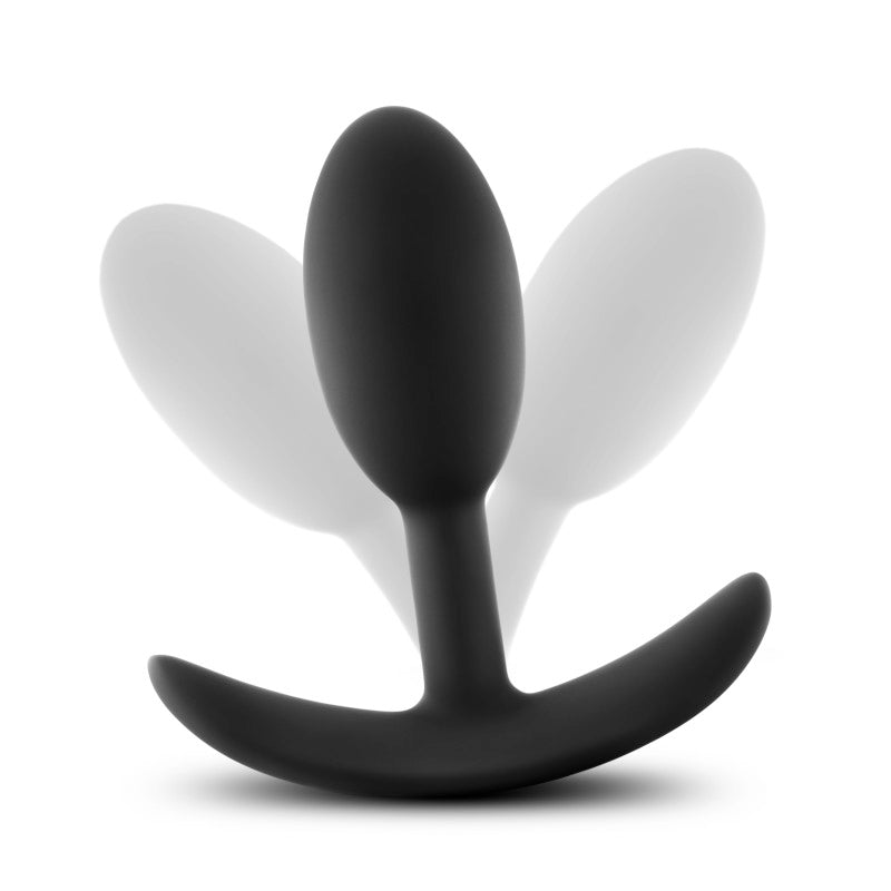 Anal Adventures Platinum Vibra Slim Plug - Black 8.9 cm Small Butt Plug with Internal Ball - Hush Store Sydney 