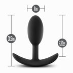 Anal Adventures Platinum Vibra Slim Plug - Black 8.9 cm Small Butt Plug with Internal Ball - Hush Store Sydney 