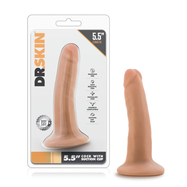 Dr. Skin 5.5'' Cock with Suction Cup - Flesh 14 cm (5.5'') Dong - Hush Store Sydney 