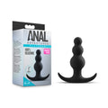 Anal Adventures Platinum Beaded Plug - Black 7.6 cm (3'') Silicone Butt Plug - Hush Store Sydney 
