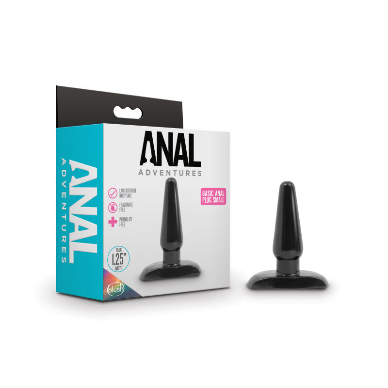 Anal Adventures Basic Anal Plug - Small - Black 10.8 cm Butt Plug - Hush Store Sydney 