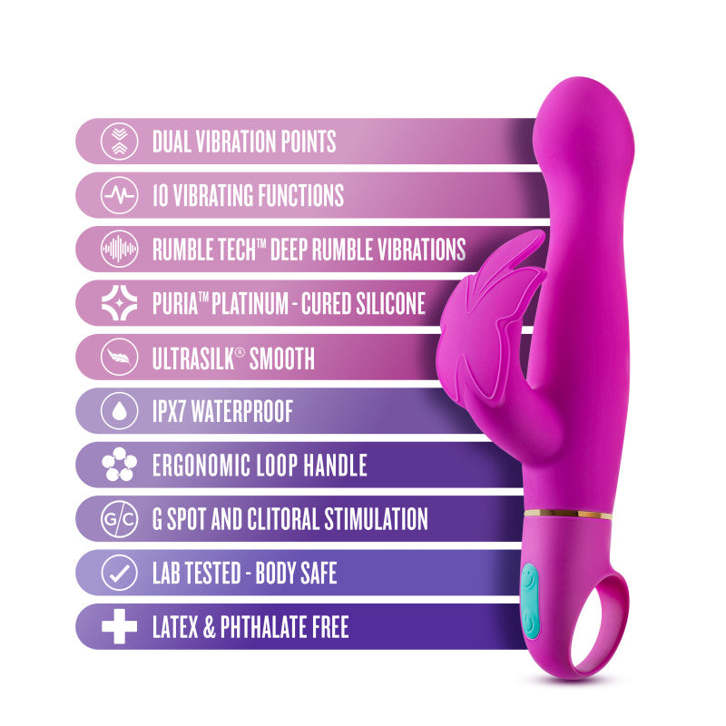 Aria Naughty AF - Plum 18.4 cm Butterfly Vibrator - Hush Store Sydney 