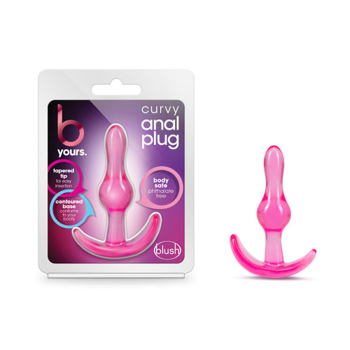 B Yours Curvy Anal Plug - Pink 8.9 cm Butt Plug - Hush Store Sydney 