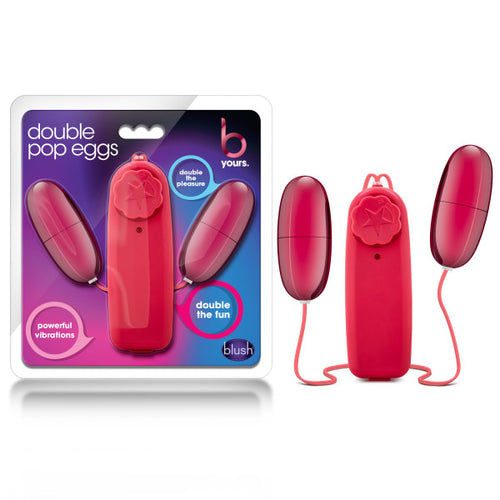 B Yours Double Pop Eggs - Cerise Pink Dual Vibrating Eggs - Hush Store Sydney 