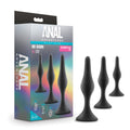 Anal Adventures Platinum Silicone Beginner Plug Kit - Black Butt Plug Kit - Set of 3 Sizes - Hush Store Sydney 