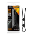 Stay Hard Silicone Double Loop Cock Ring - Black Adjustable Lasso Cock Ring - Hush Store Sydney 