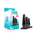 Anal Adventures Basic Plug Kit - Black Butt Plugs - Set of 3 Sizes - Hush Store Sydney 