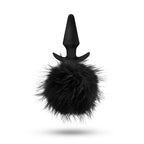Anal Adventures Platinum Rabbit Tail Plug - Black 10 cm Butt Plug with Bunny Tail - Hush Store Sydney 