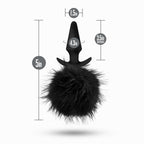 Anal Adventures Platinum Rabbit Tail Plug - Black 10 cm Butt Plug with Bunny Tail - Hush Store Sydney 