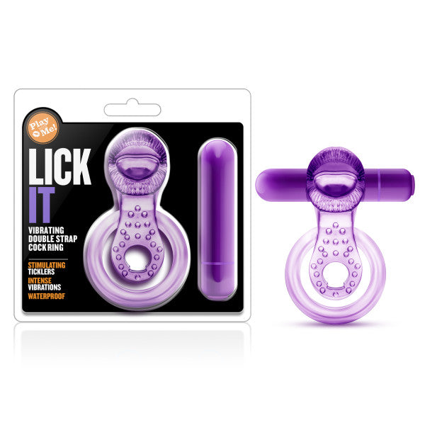 Play With Me - Lick It - Purple Vibrating Cock & Ball Rings - Hush Store Sydney 