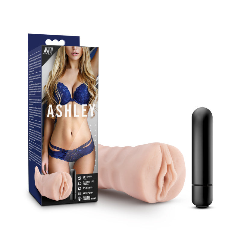 M for Men Ashley - Flesh Vibrating Vagina Stroker - Hush Store Sydney 