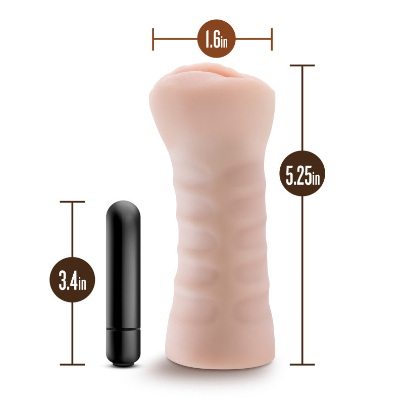M for Men Ashley - Flesh Vibrating Vagina Stroker - Hush Store Sydney 