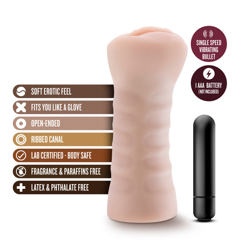 M for Men Ashley - Flesh Vibrating Vagina Stroker - Hush Store Sydney 
