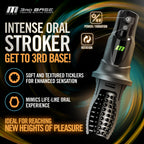 M For Men - 3rd Base - Black USB Rechargeable Vibrating & Rotating Auto Stroker - Hush Store Sydney 