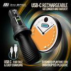 M For Men - 3rd Base - Black USB Rechargeable Vibrating & Rotating Auto Stroker - Hush Store Sydney 