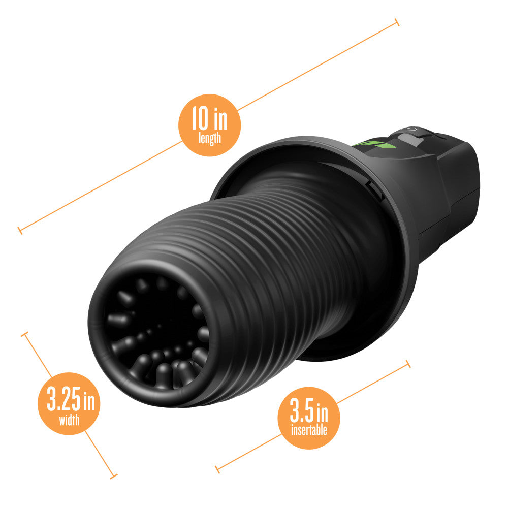 M For Men - 3rd Base - Black USB Rechargeable Vibrating & Rotating Auto Stroker - Hush Store Sydney 