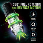 M For Men - Whirlwind Pro - Clear USB Rechargeable Rotating & Sucking Auto Stroker