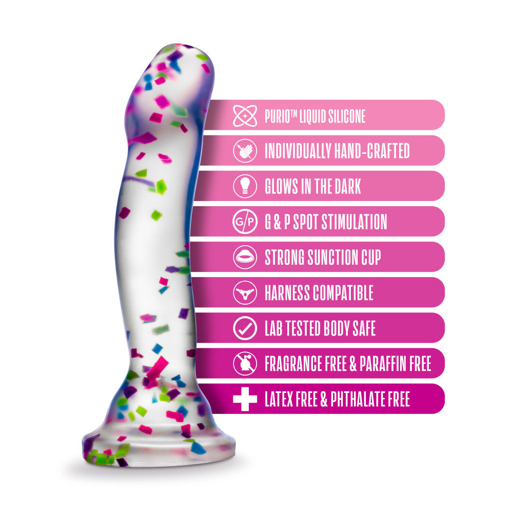 Neo Elite Glow Hanky Panky - Glow In Dark Clear 19 cm Dong - Hush Store Sydney 
