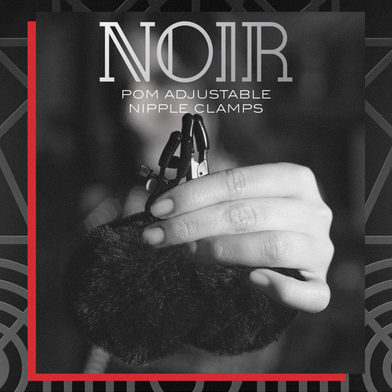 Noir Pom Adjustable Nipple Clamps - Black Furry Nipple Clamps - Hush Store Sydney 