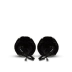 Noir Pom Adjustable Nipple Clamps - Black Furry Nipple Clamps - Hush Store Sydney 