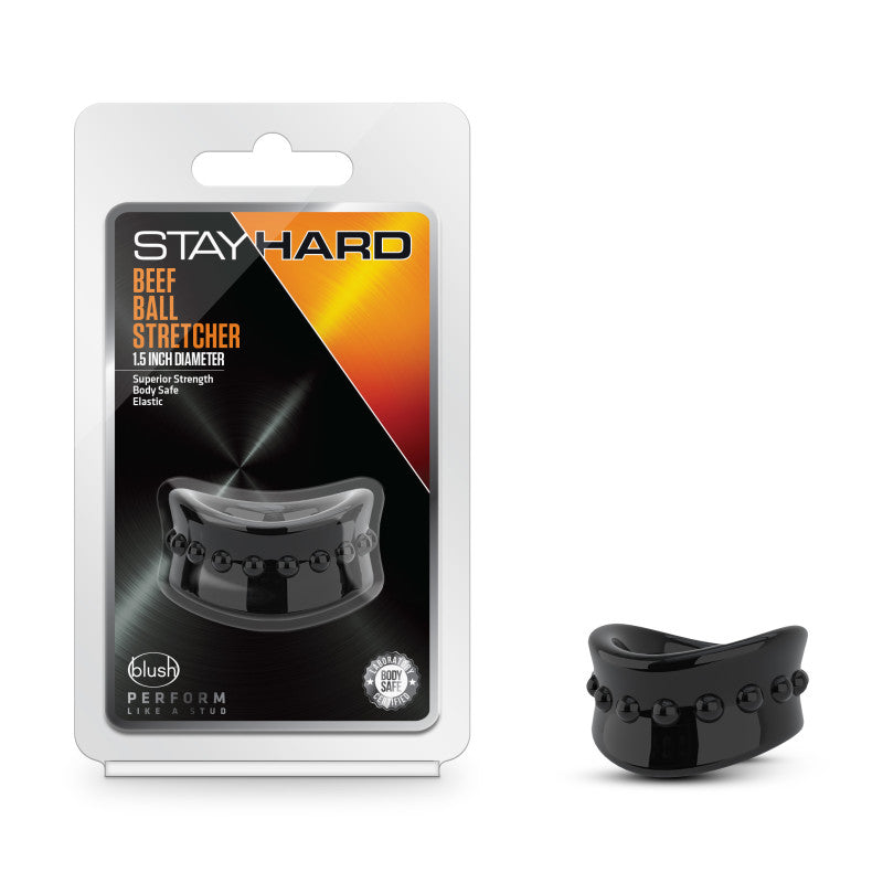 Stay Hard Beef Ball Stretcher - Black 3.8 cm Ball Stretcher Ring - Hush Store Sydney 