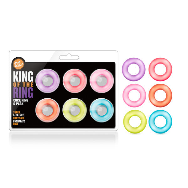 Play With Me - King of the Ring - Coloured Cock Rings - Set of 6 - Hush Store Sydney 