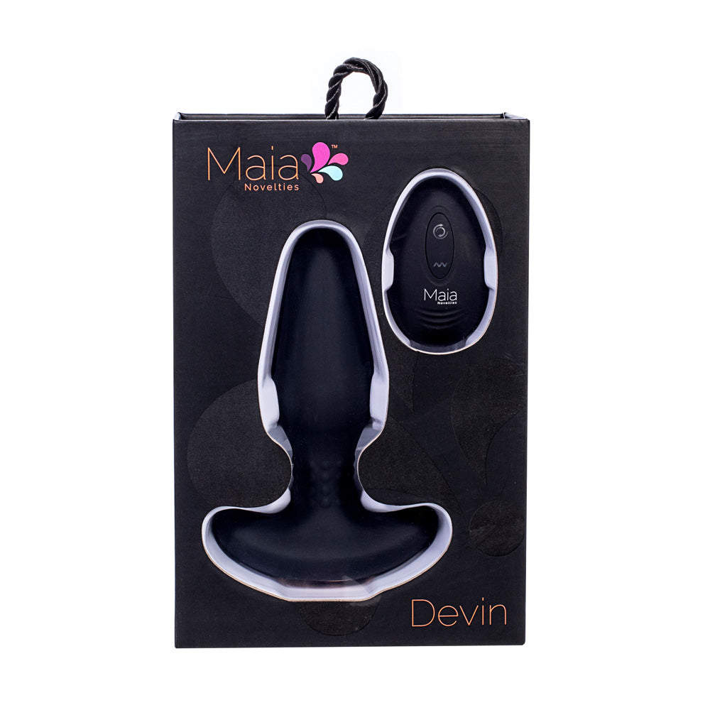 Maia DEVIN - Black USB Rechargeable Vibrating Butt Plug - Hush Store Sydney 