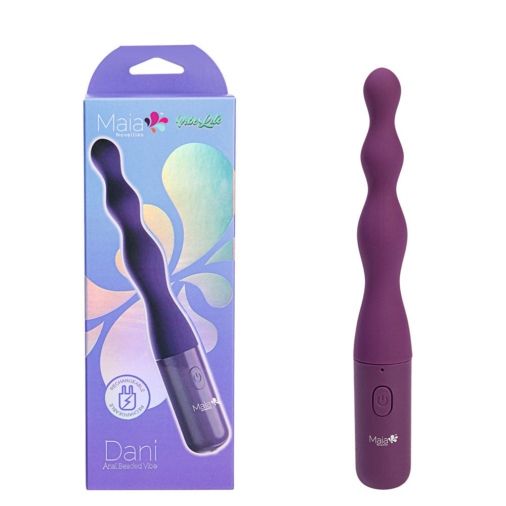 Maia DANI - Purple 17.8 cm USB Rechargeable Beaded Vibrator - Hush Store Sydney 