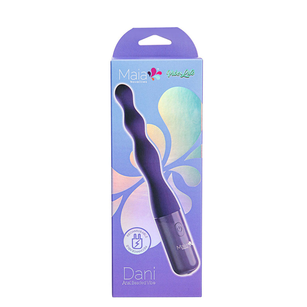 Maia DANI - Purple 17.8 cm USB Rechargeable Beaded Vibrator - Hush Store Sydney 