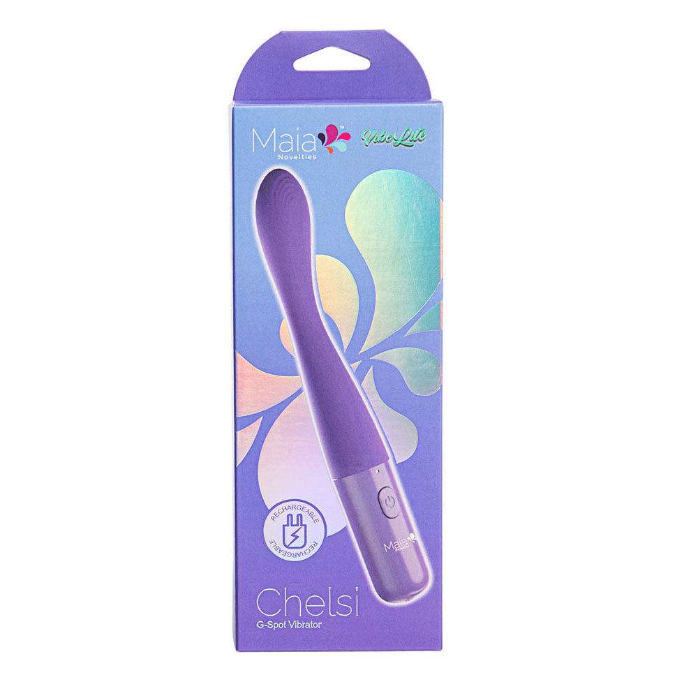 Maia CHELSI - Purple 17.8 cm USB Rechargeable Vibrator - Hush Store Sydney 
