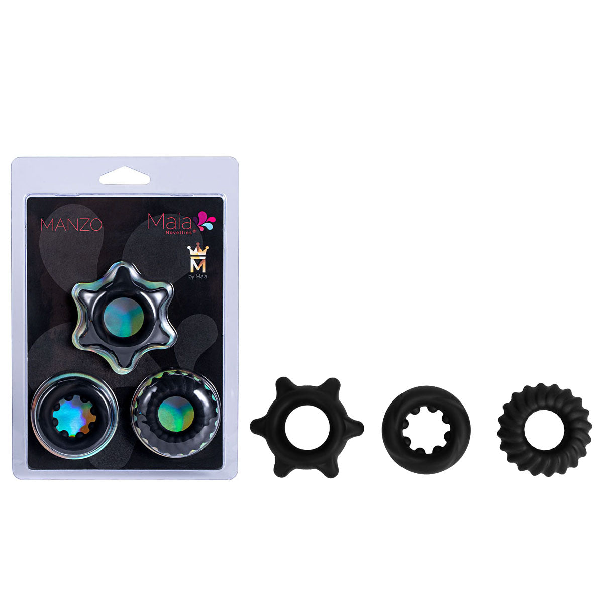 Maia MANZO - Black Silicone Cock Rings - Set of 3 - Hush Store Sydney 
