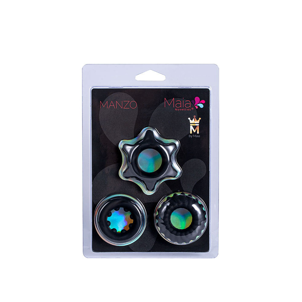 Maia MANZO - Black Silicone Cock Rings - Set of 3 - Hush Store Sydney 