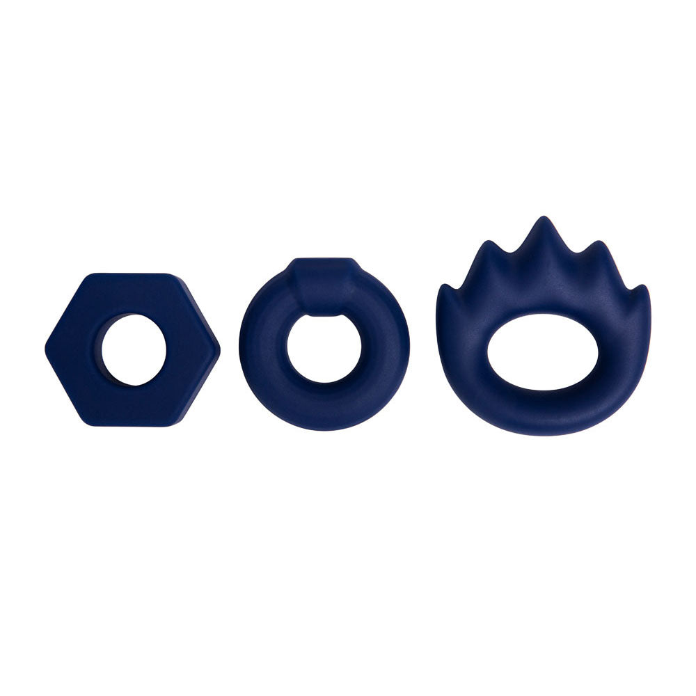 Maia LONZO - Blue Silicone Cock Rings - Set of 3 - Hush Store Sydney 