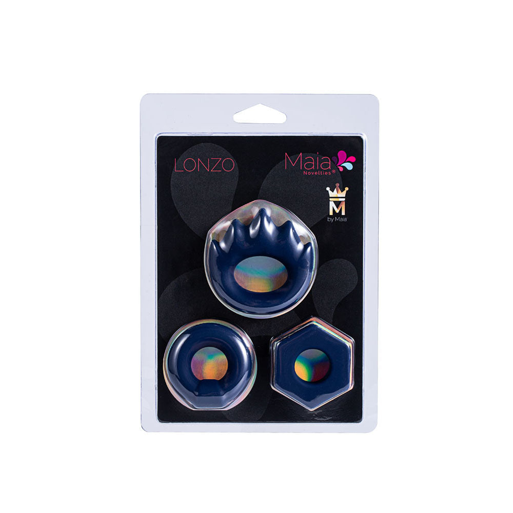 Maia LONZO - Blue Silicone Cock Rings - Set of 3 - Hush Store Sydney 